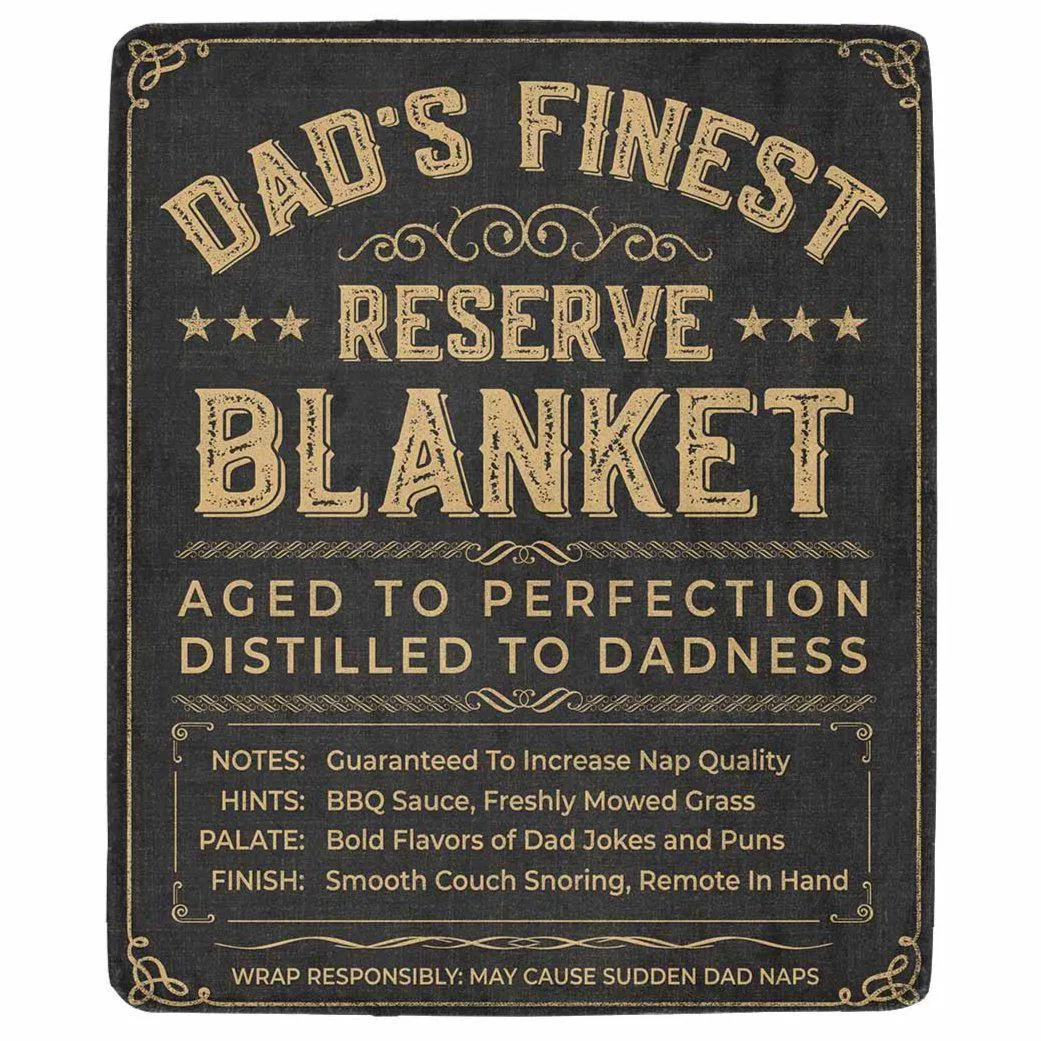 Dad's Finest Reserve Blanket Dark Finish Ultra-Soft Micro Fleece Blanket 50" x 60"