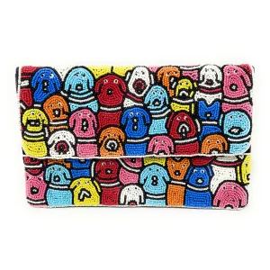 Dog Lover Beaded Clutch Purse