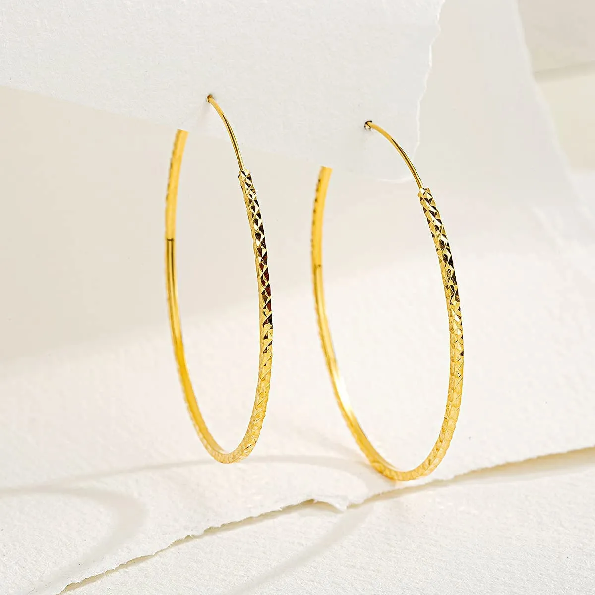 FANCIME Endless Circle 18K Gold Hoop Earrings