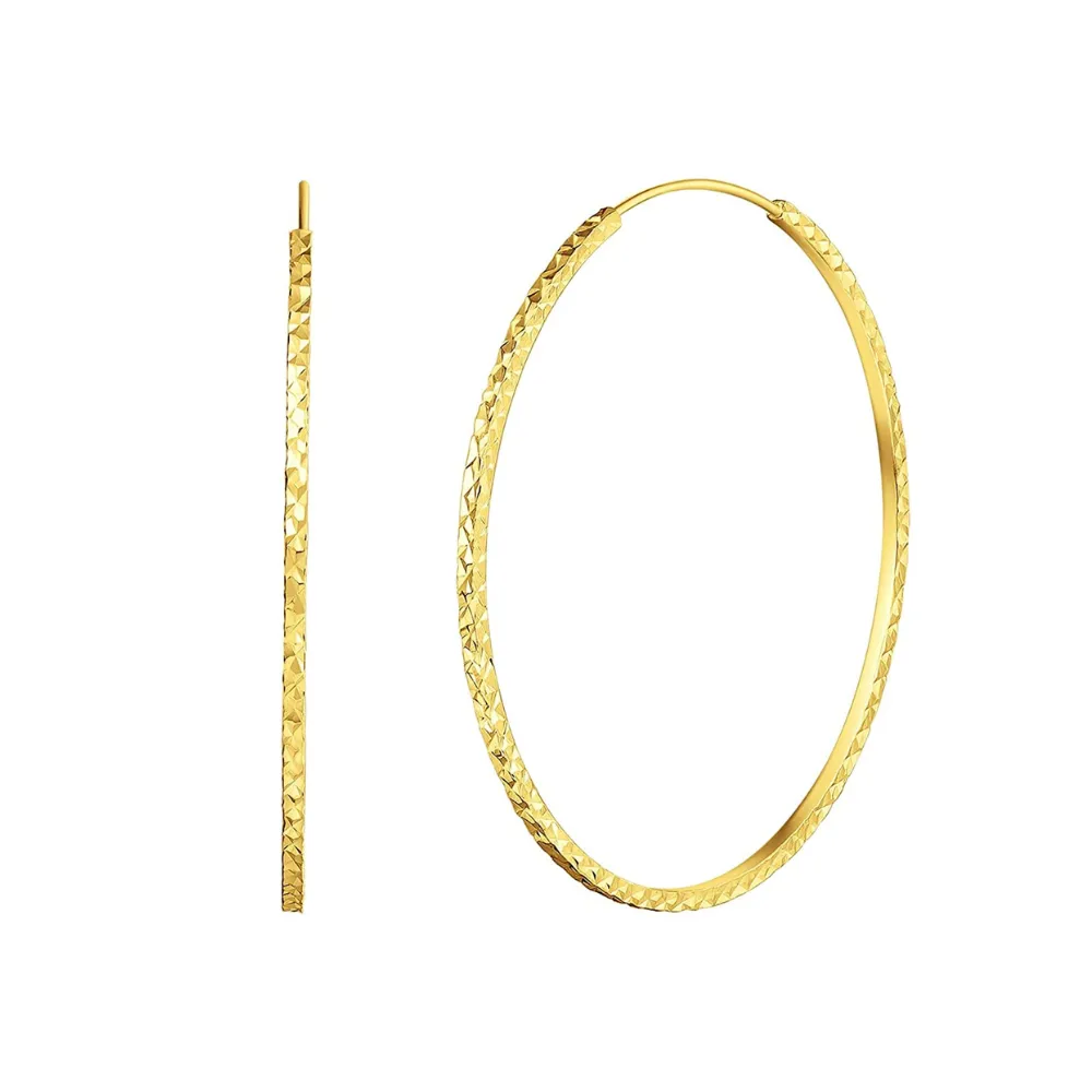 FANCIME Endless Circle 18K Gold Hoop Earrings