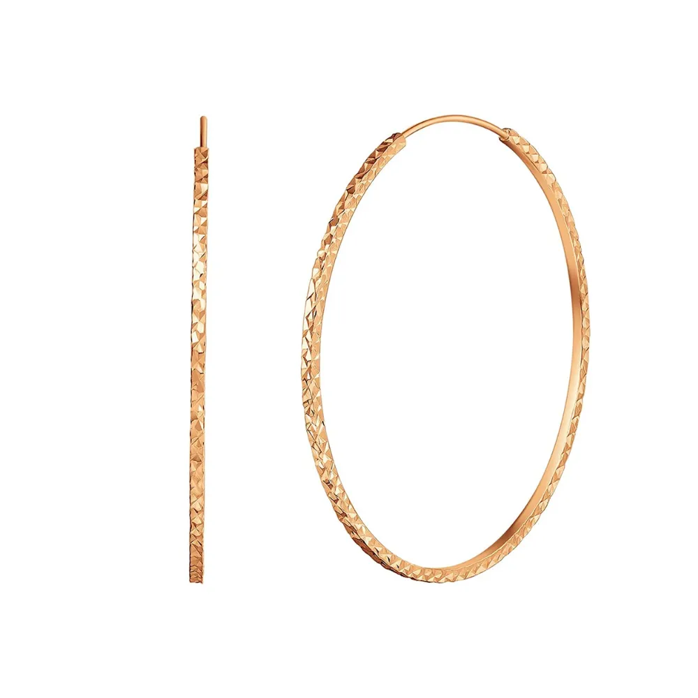 FANCIME Endless Circle 18K Gold Hoop Earrings