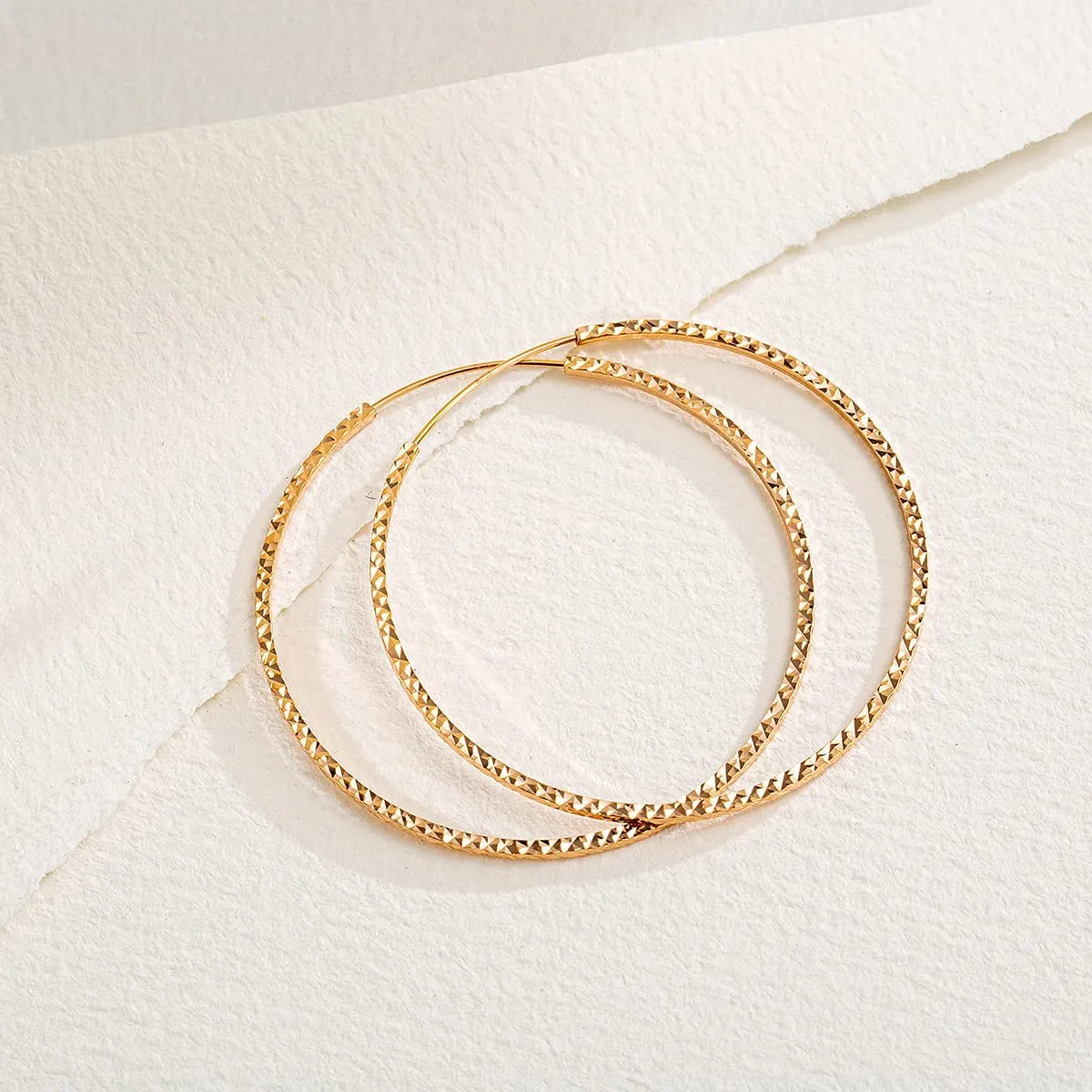 FANCIME Endless Circle 18K Gold Hoop Earrings