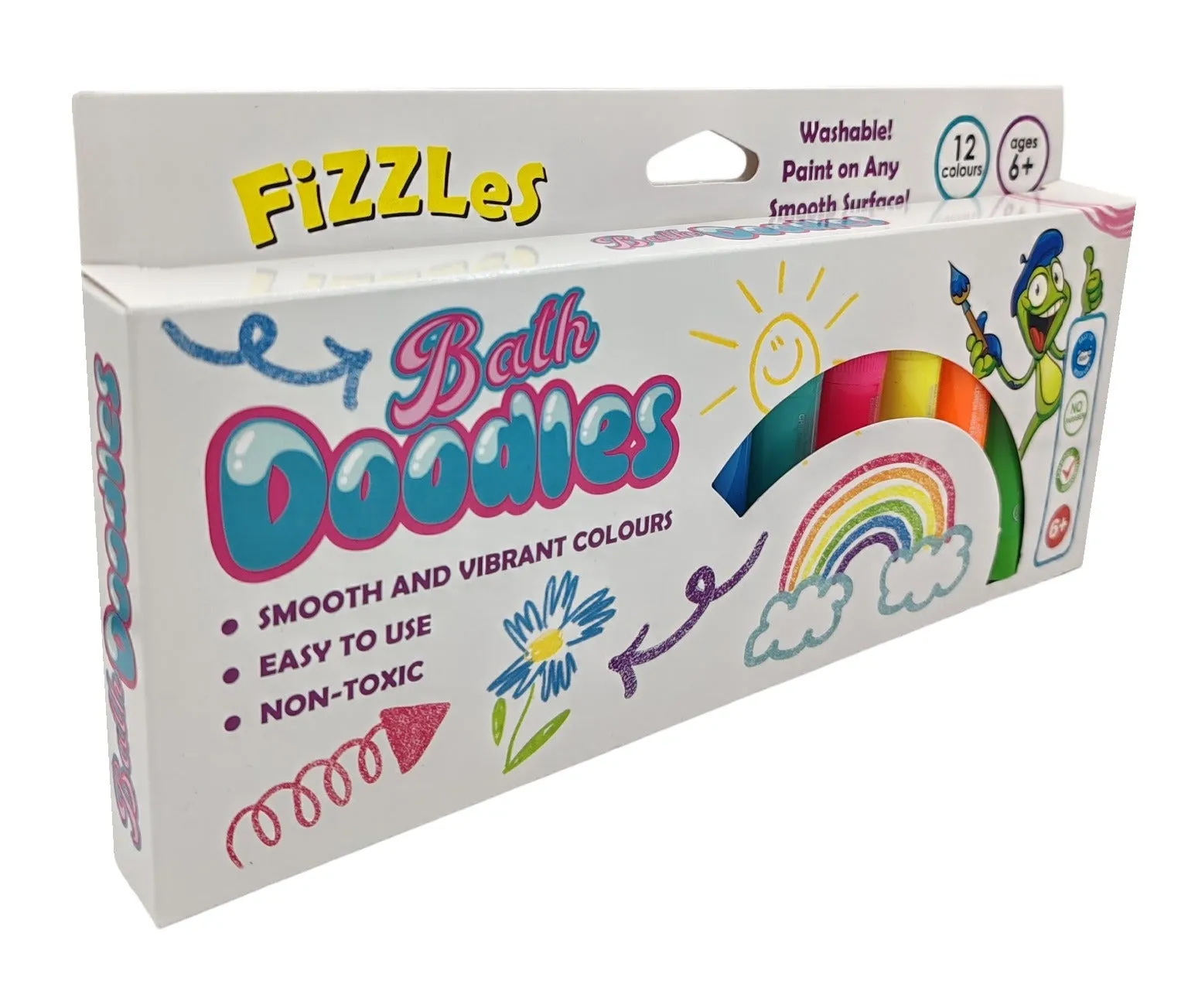 Fizzles Bath Doodles - Bath Paint - 12 Vibrant Colours