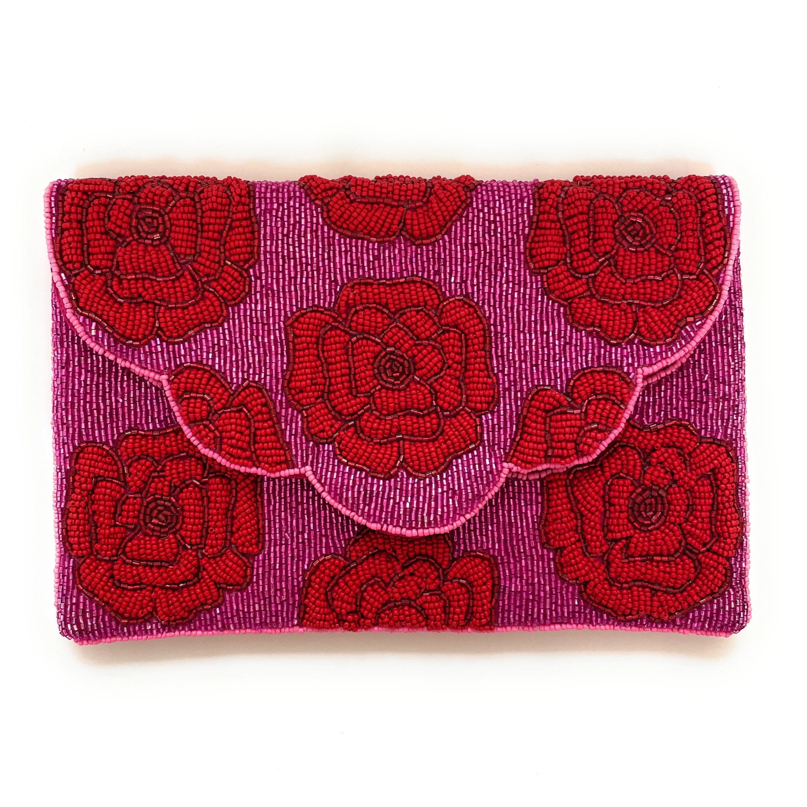 Floral Beaded Clutch Purse