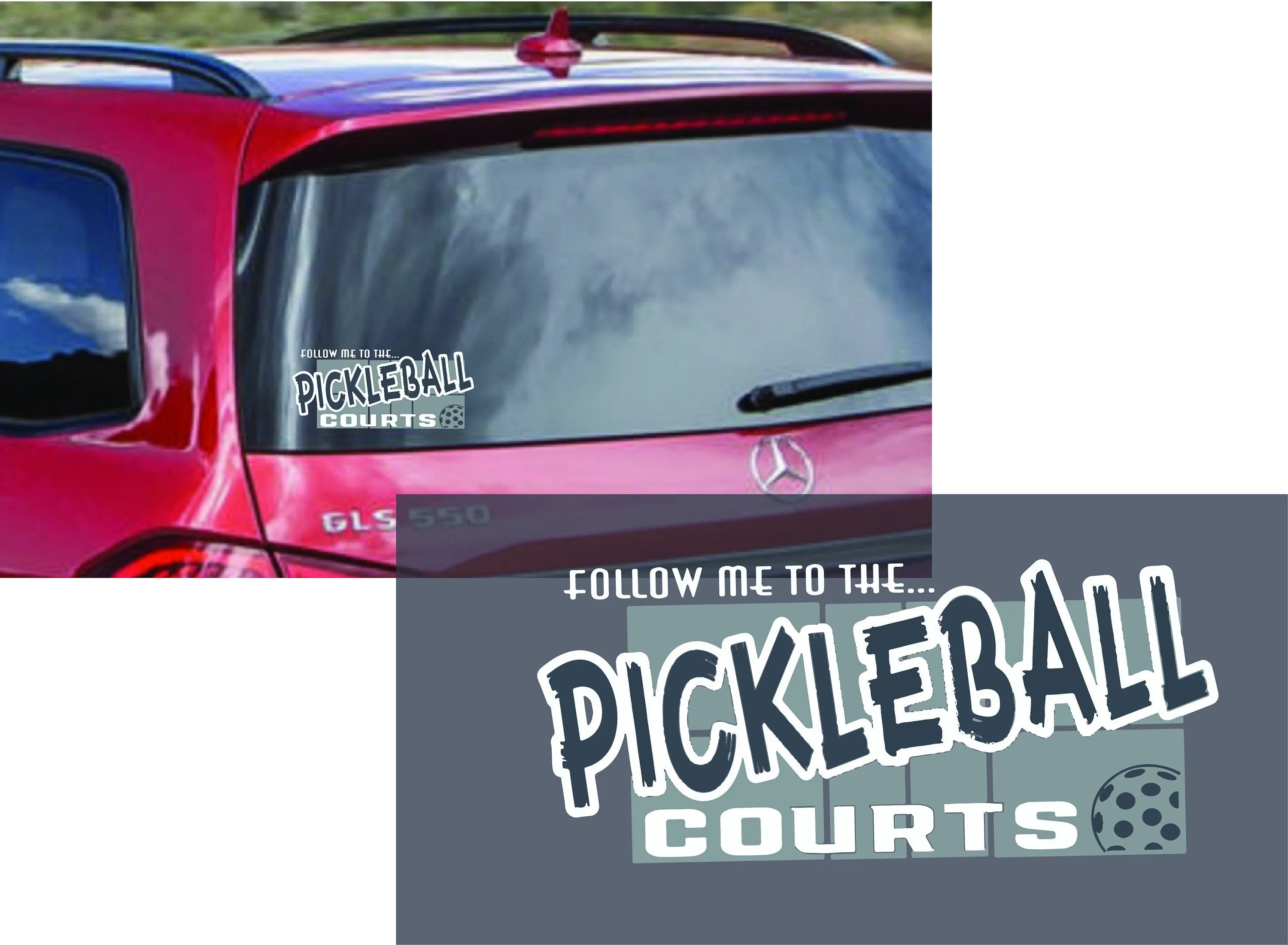 Follow Me To The Pickleball Courts | Pickleball Car Decal And Pickleball Sticker