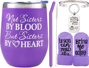 Friend Gifts for Women, Not Sisters by Blood but Sisters by Heart, Birthday Gifts