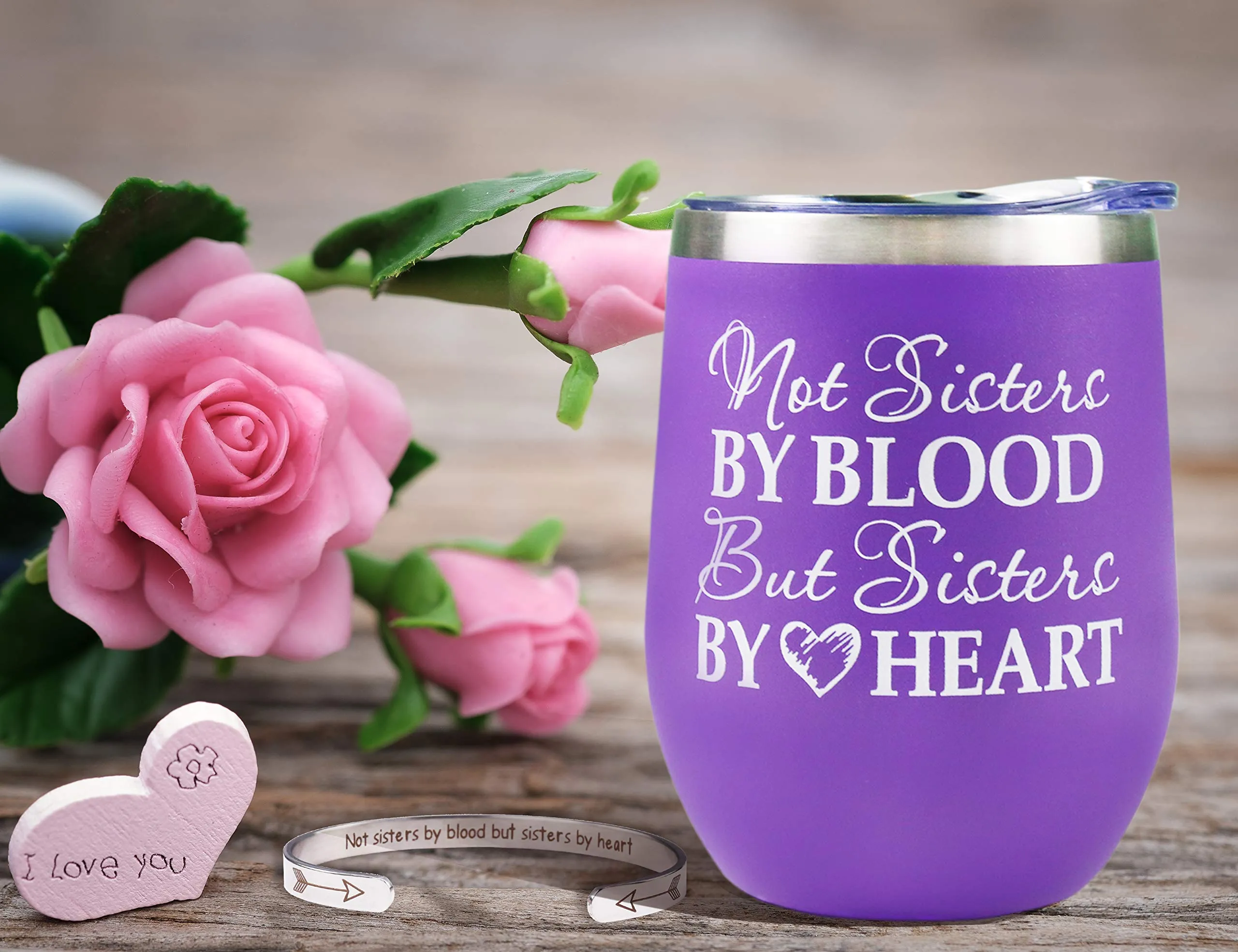 Friend Gifts for Women, Not Sisters by Blood but Sisters by Heart, Birthday Gifts