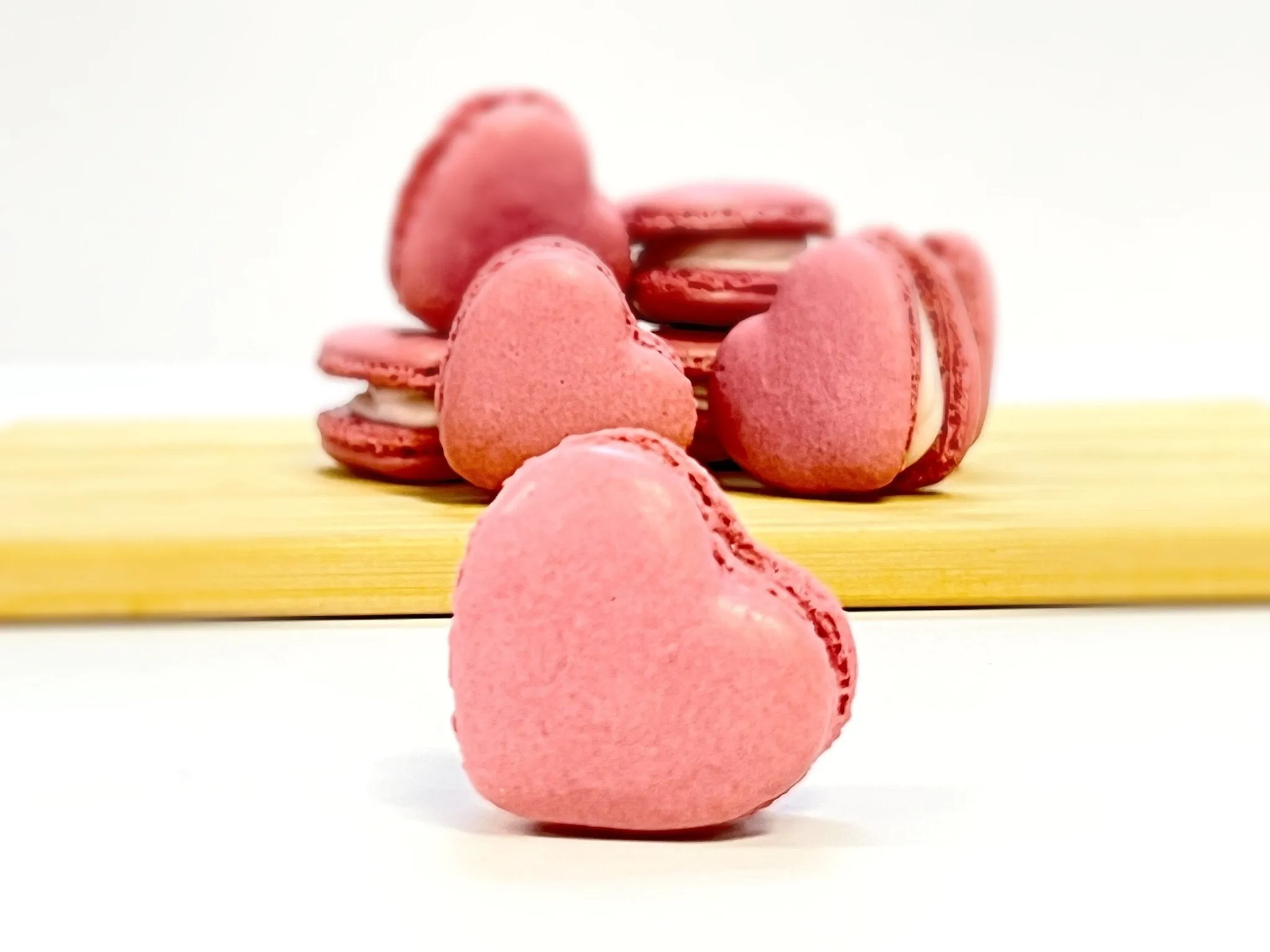 Fuchsia Heart French Macarons | Ideal for Valentine's Day gifts, birthdays, weddings, anniversaries and more