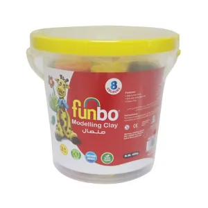 Funbo Colour Modelling Clay with 1 Dino Mould 300g 8 Colors Set