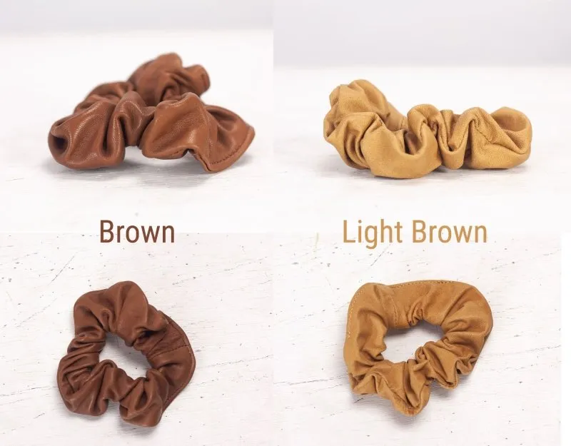 Genuine leather scrunchies - Various colors