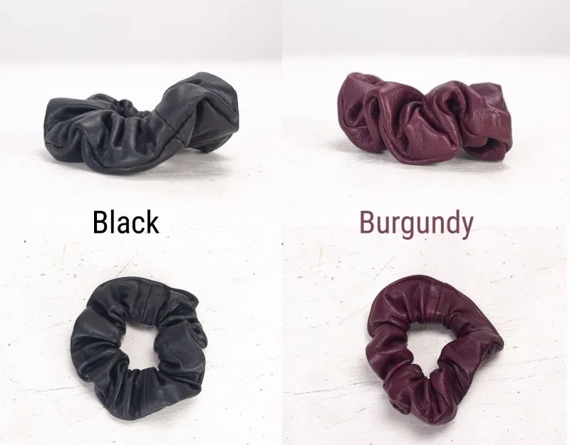 Genuine leather scrunchies - Various colors