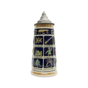 German Schnitzelbank Song 1L Lidded Beer Stein