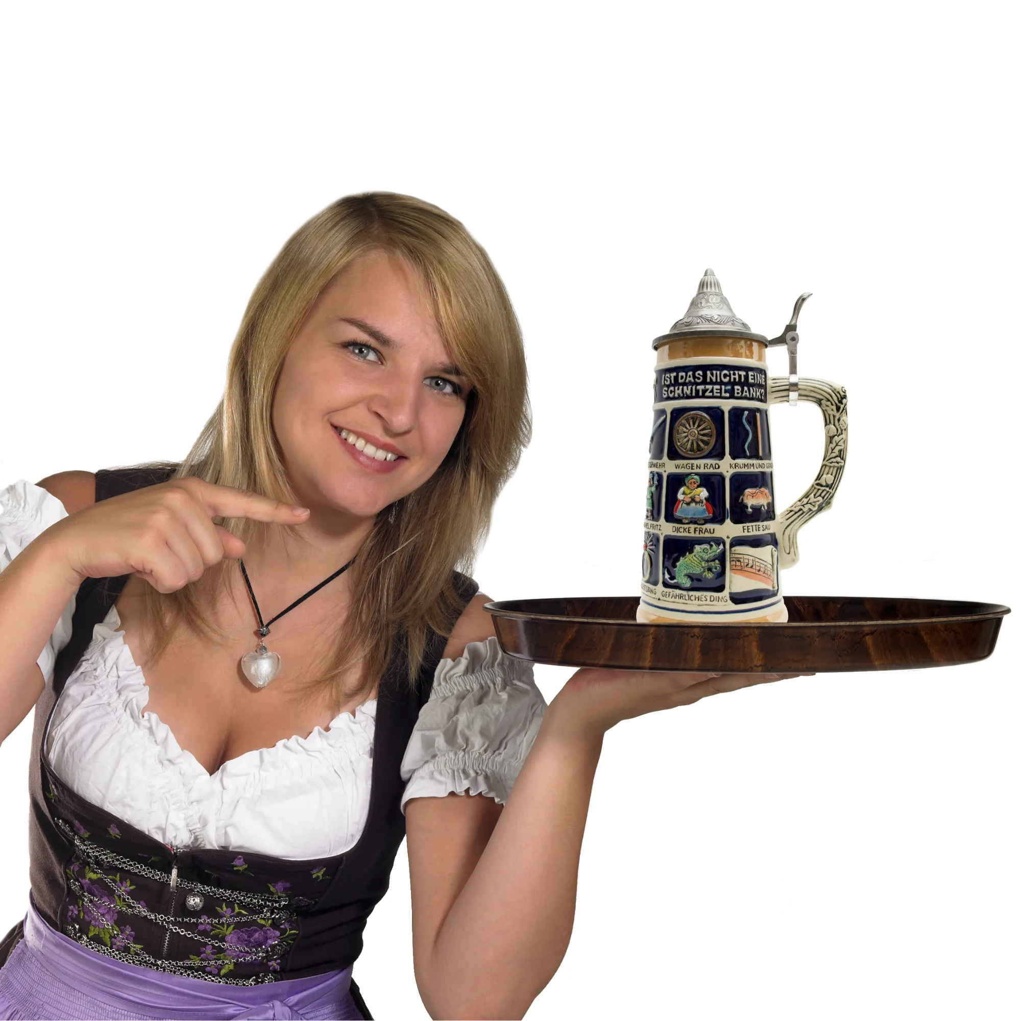 German Schnitzelbank Song 1L Lidded Beer Stein