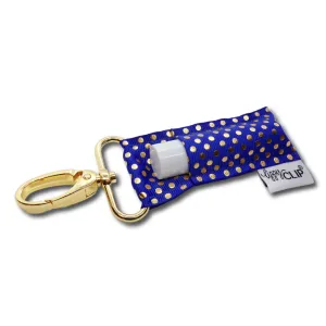 Gold Dots on Royal LippyClip® Lip Balm Holder for Chapstick