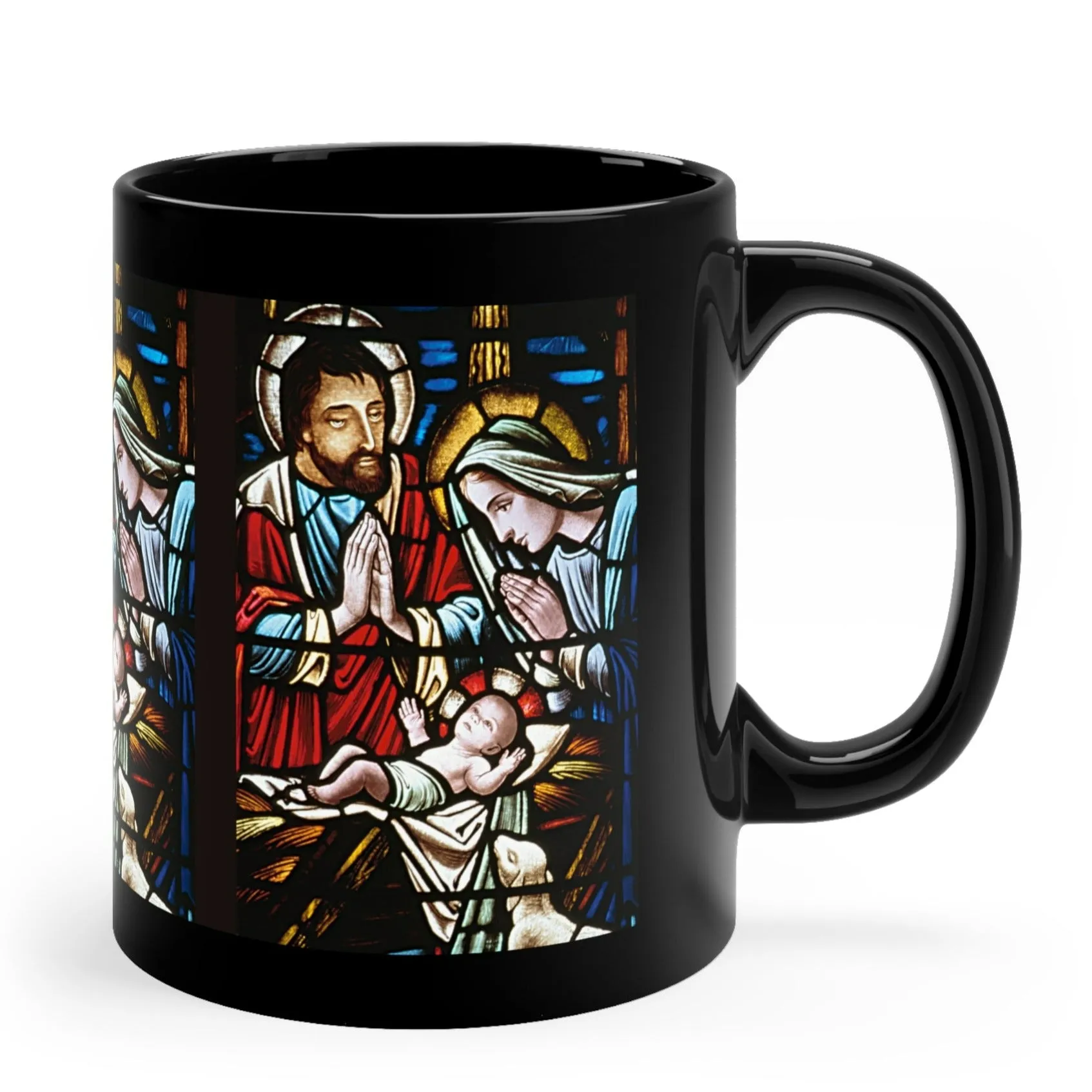 JESUS IS BORN Mug Maria Joseph Jesus Mug Christmas Original Mugs Nativity Birth of Jesus