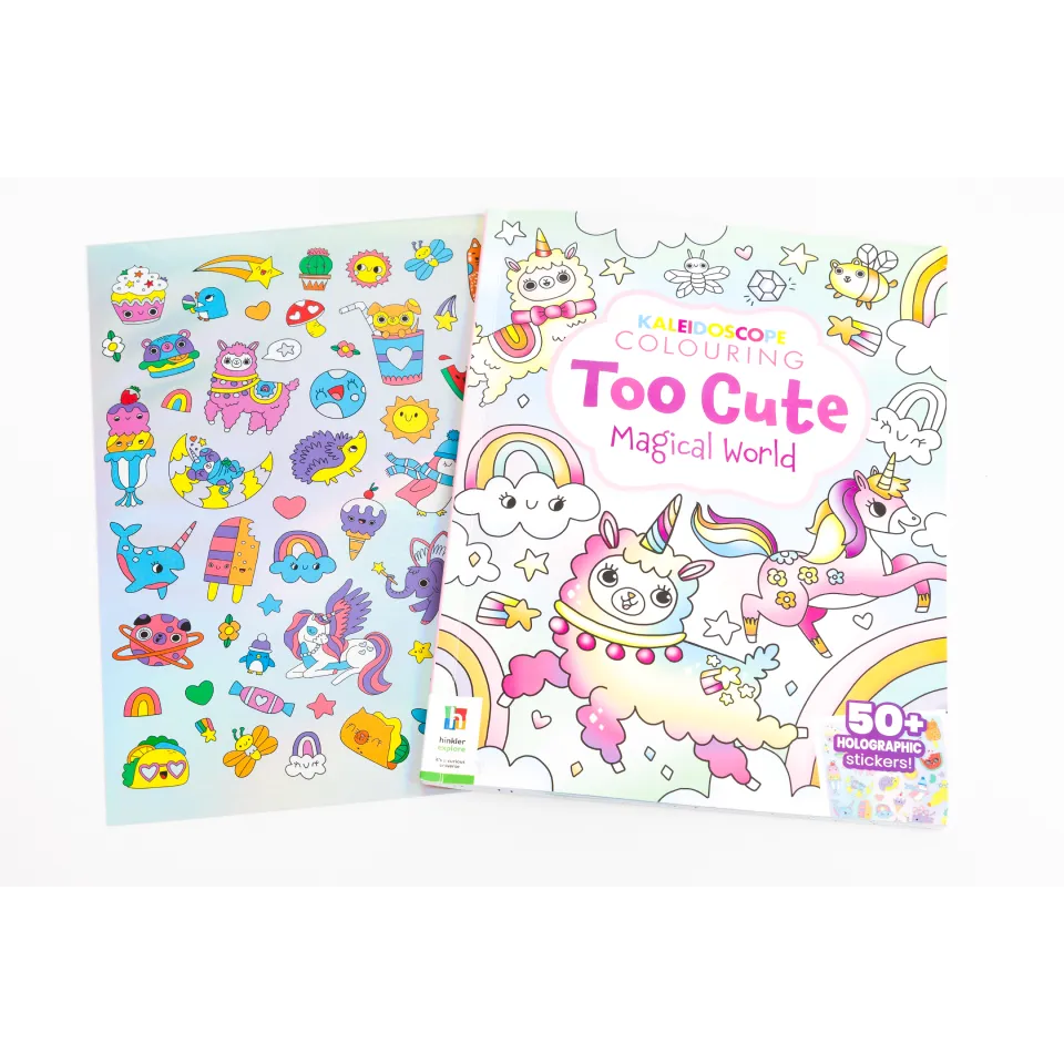 Kaleidoscope Colouring and Sticker Book: Too Cute Magical World