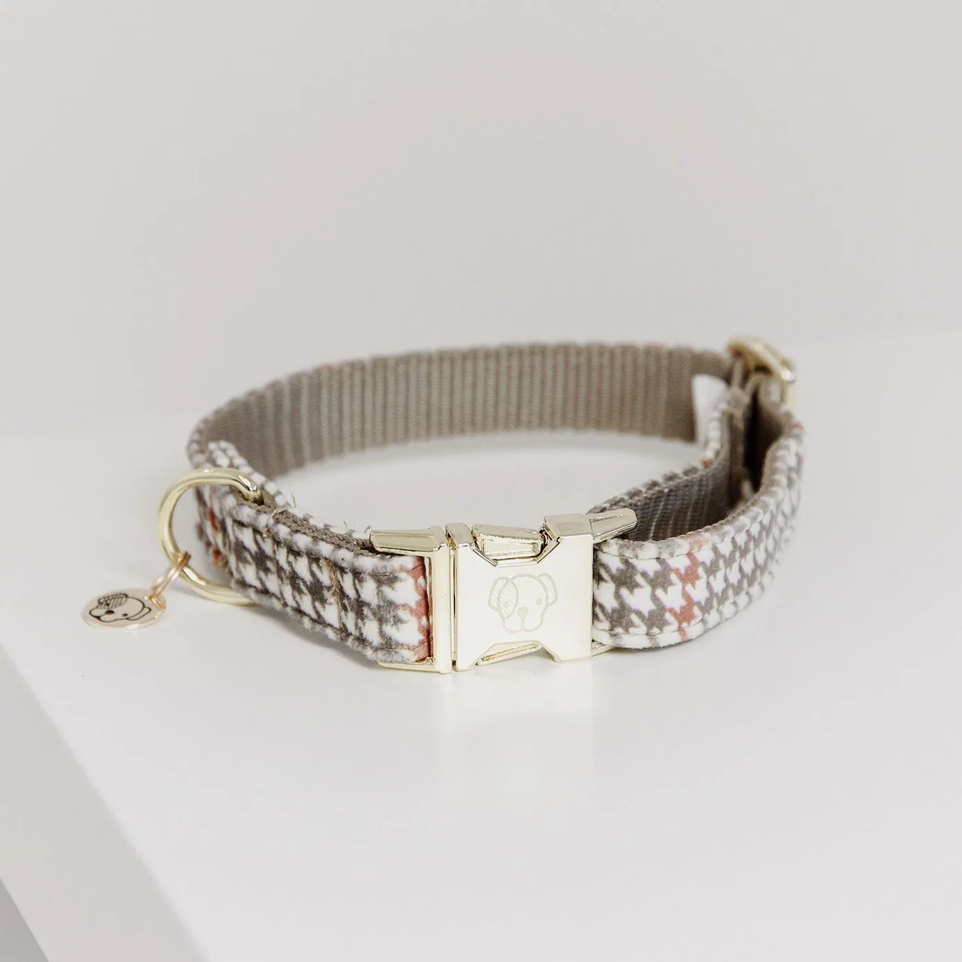 Kentucky Dogwear Pied-de-Poule Dog Collar - Beige