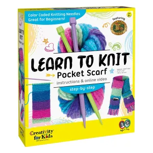 Learn to Knit Pocket Scarf