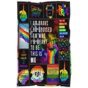 Lgbtqia Rainbow Unicorns Pride Blanket, Be Proud Quilt, Lgbt Blanket, Gift For Gay Friend