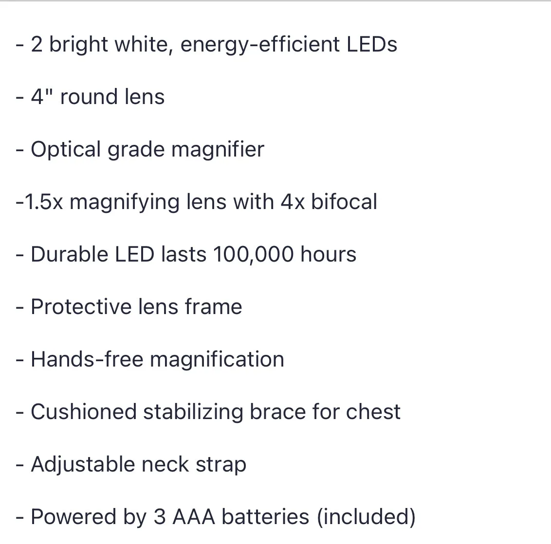 Lighted 4 Hands-Free Magnifier