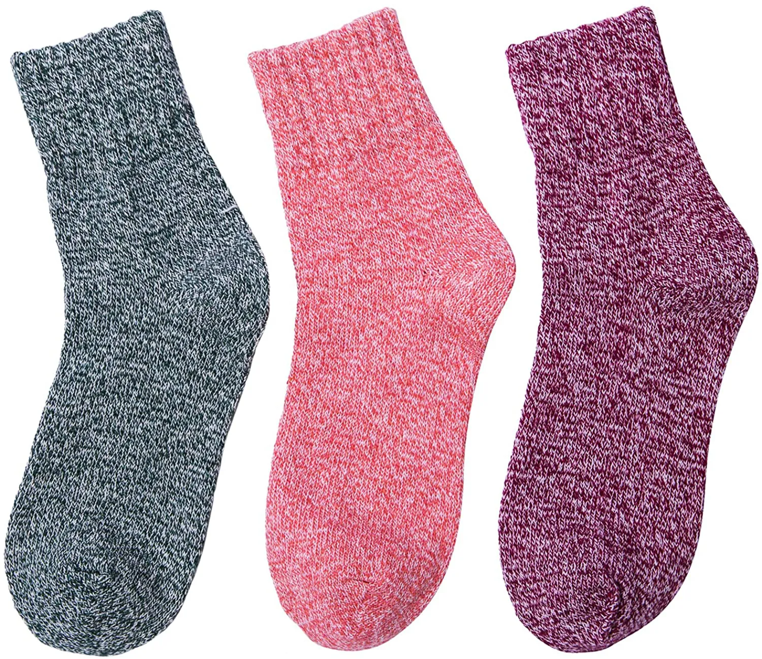 Loritta 5 Pairs Womens Wool Socks Thick Knit Vintage Winter Warm Cozy Crew Socks Gifts