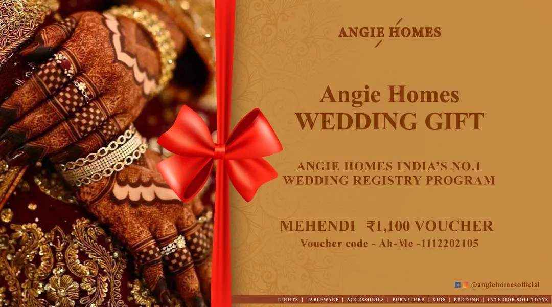 Luxurious Mehendi Ceremony Gift Voucher with Angie Homes