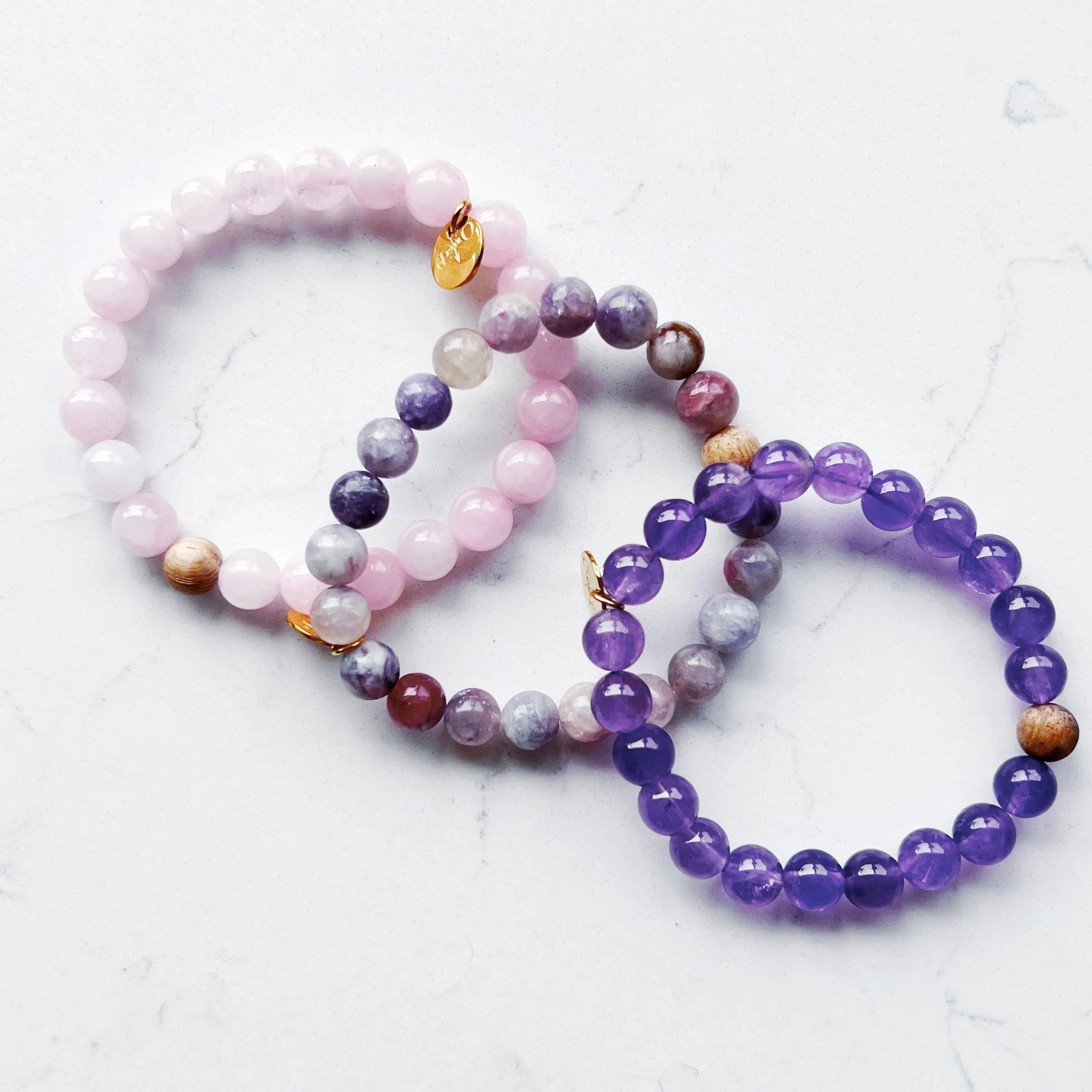 'Make Your Own' Barrel Bead Bracelet Set - PINKS