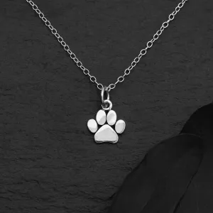 Nina Designs - Sterling Silver 18 Inch Paw Print Necklace