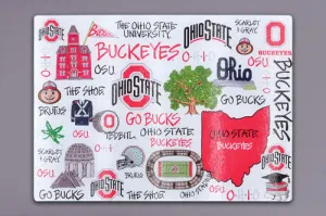 OSU Tempered Glass Serving Board