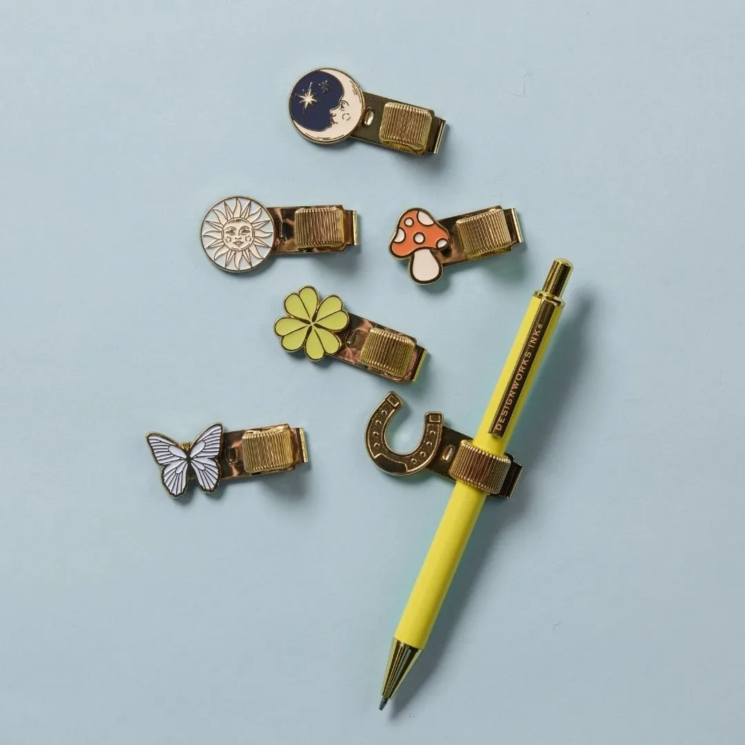 Pen Clips Butterfly & Mushroom