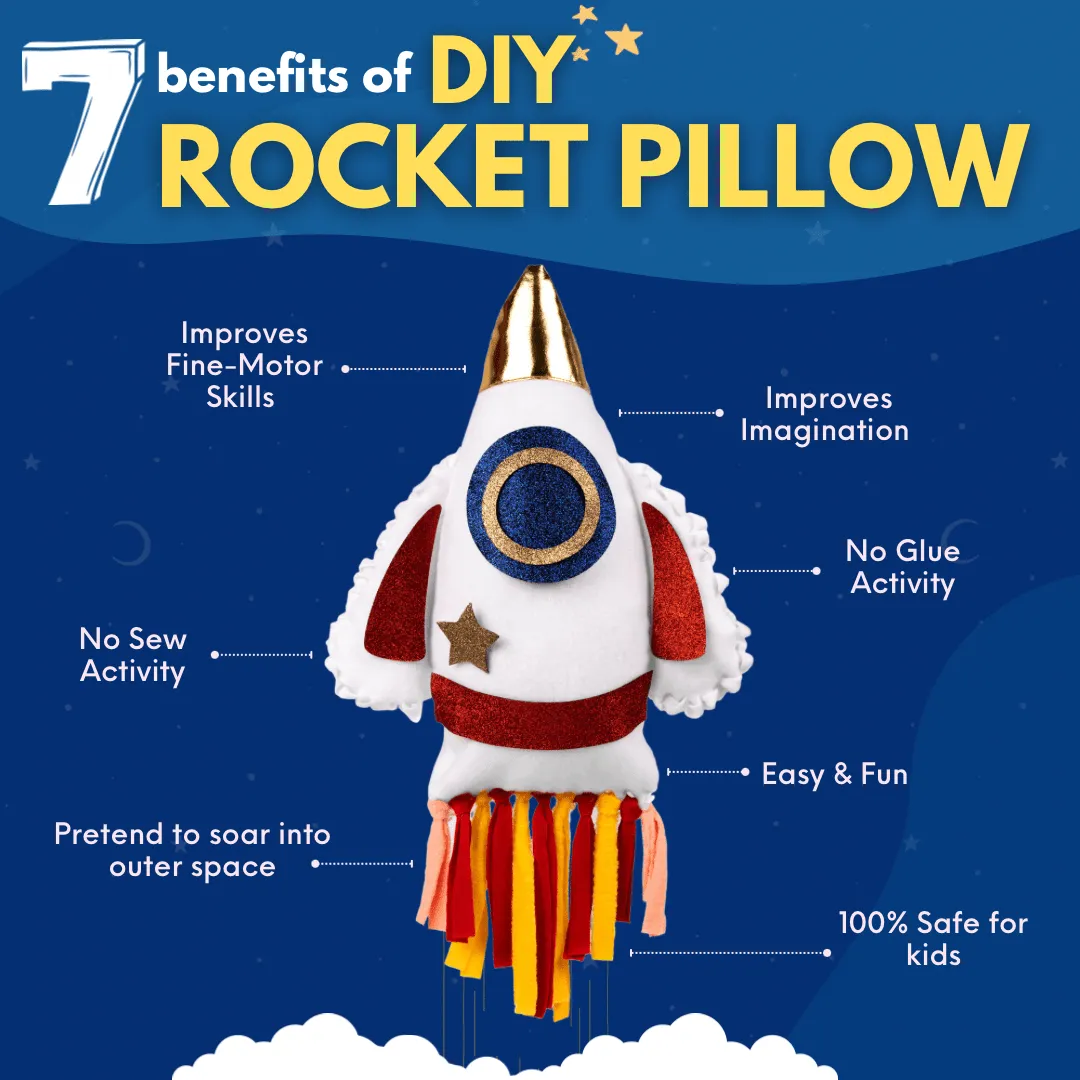 PepPlay Make your Own Rocket Pillow (DIY Easy To Make Activity Kit)