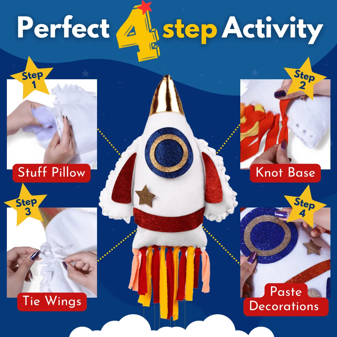 PepPlay Make your Own Rocket Pillow (DIY Easy To Make Activity Kit)