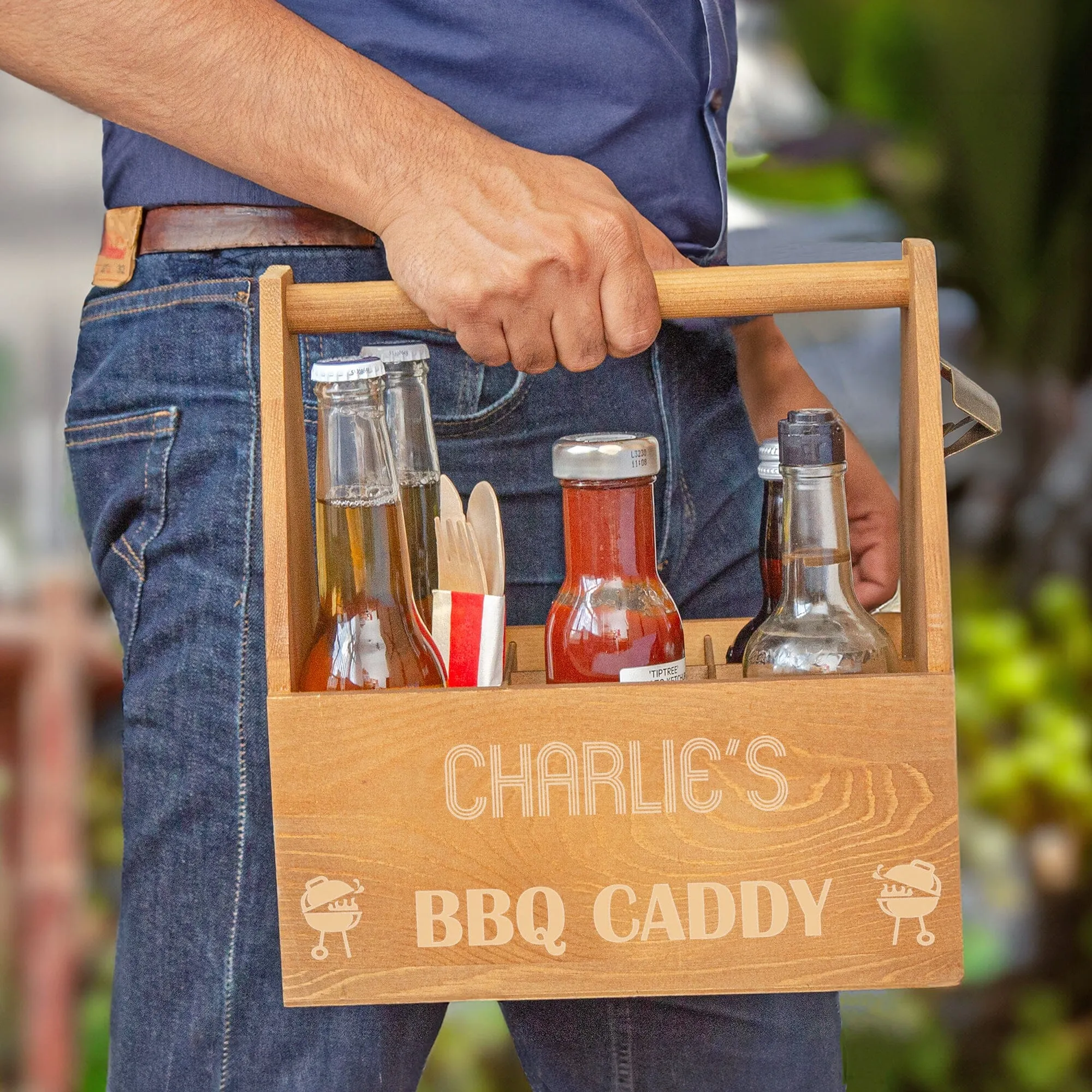 Personalised Barbecue Condiment Holder With Bottle Opener