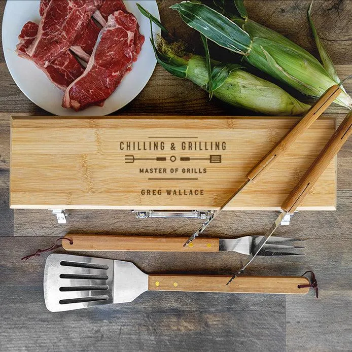 Personalized Grill Set & Cutting Board Bundle