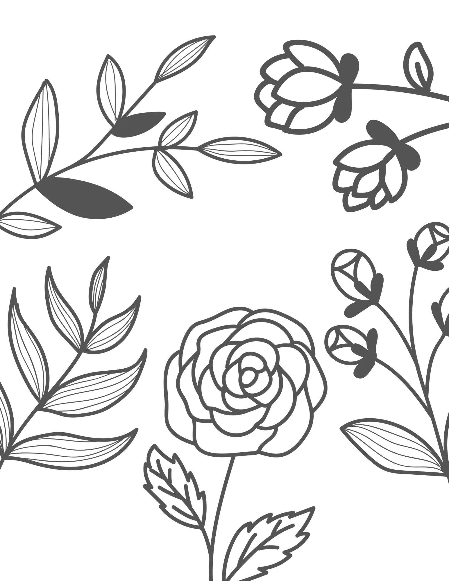 Printable (Digital) Flowers Coloring Pages: BlossomArt Coloring Collection