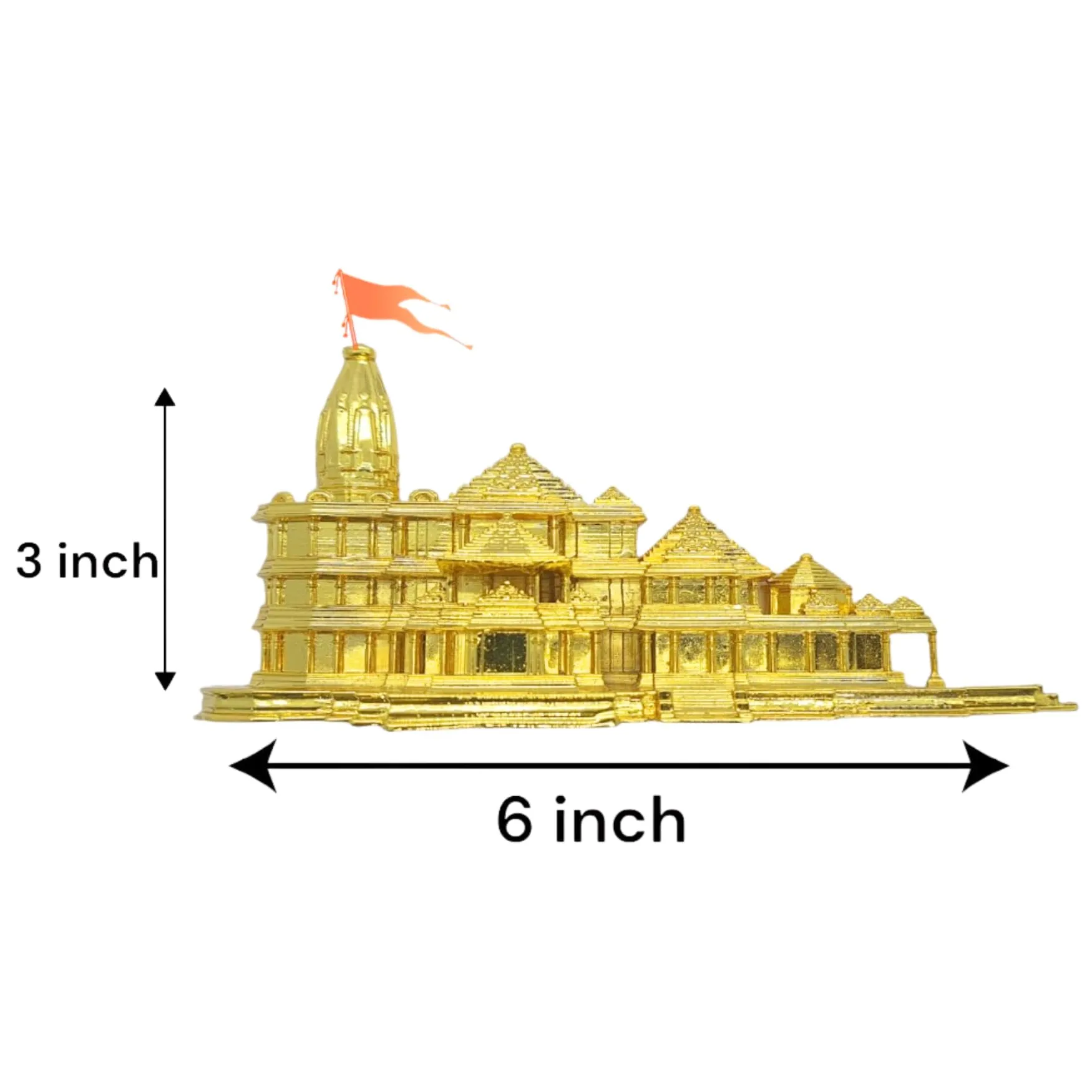 Protomont Ram Mandir Ayodhya Model (Ram Mandir Photo Frame 6 inch Gold Plated)