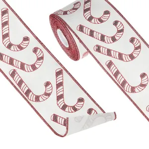 Raz Imports 2022 4" X 10 Yards Candycane Sequined Wired Ribbon