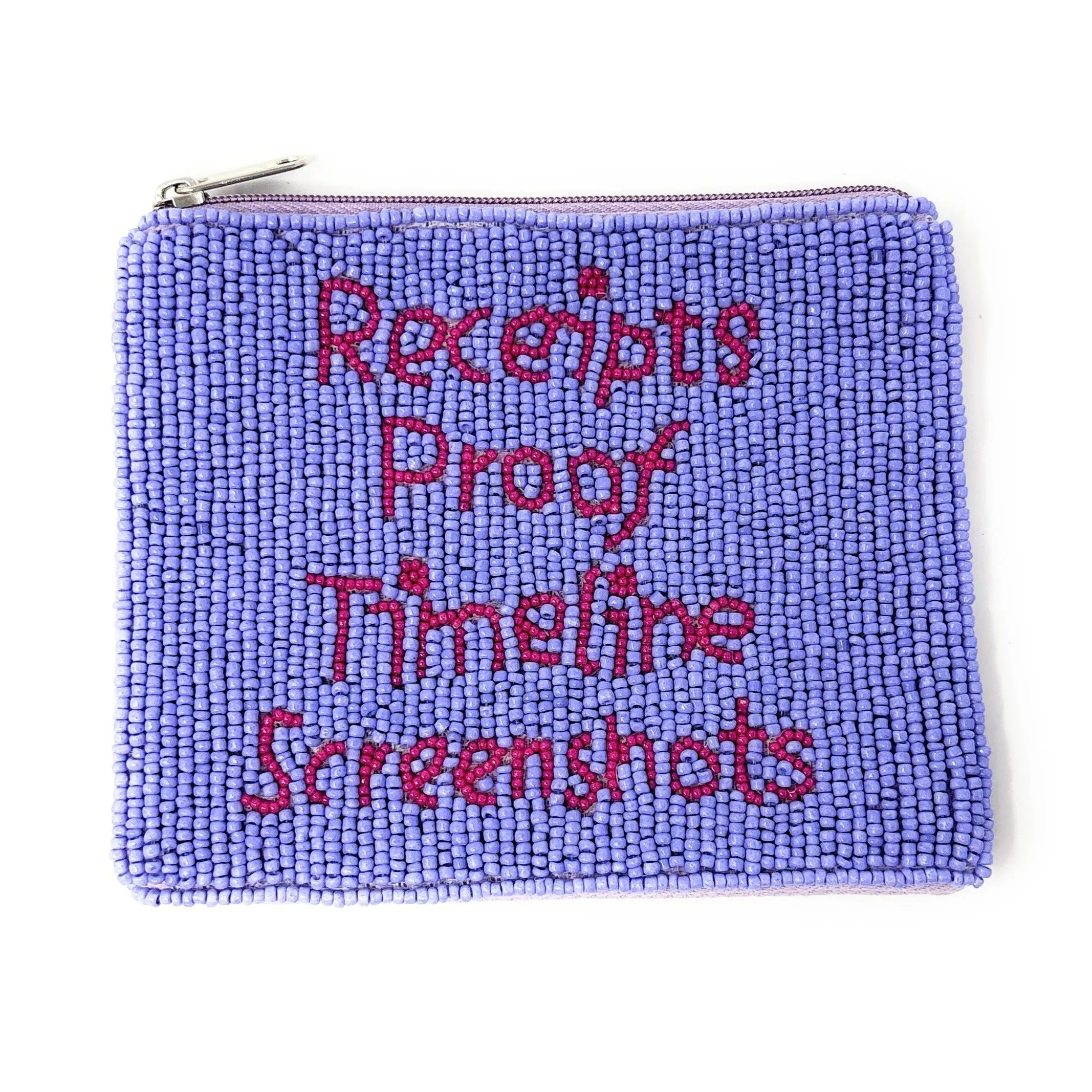 Receipts Proof Beaded Pouch Purse