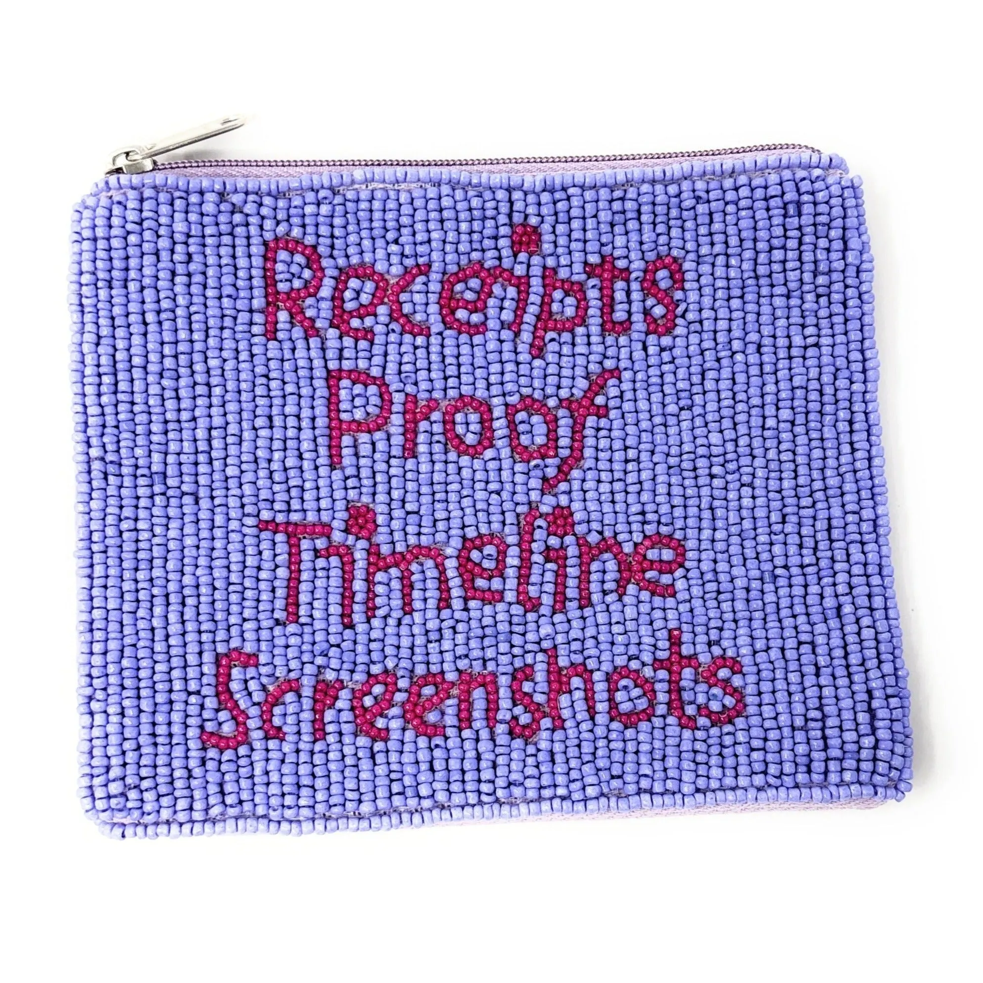 Receipts Proof Beaded Pouch Purse