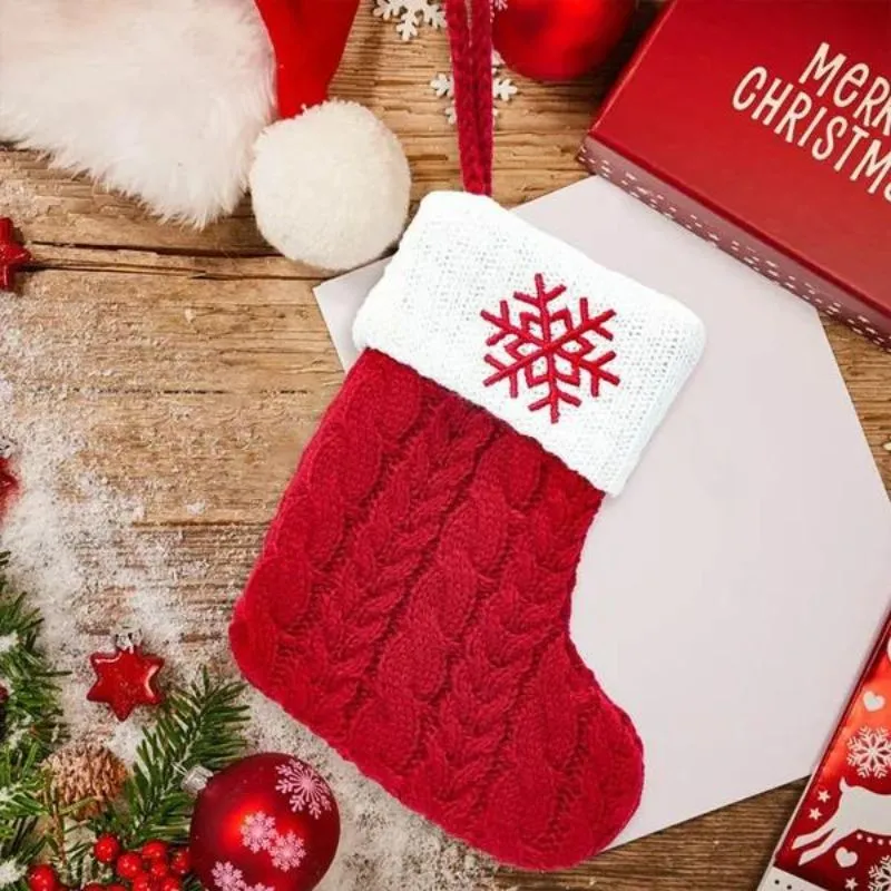 Red Knit Alphabet Christmas Stocking