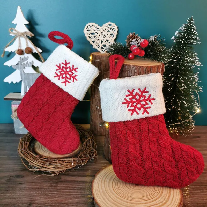 Red Knit Alphabet Christmas Stocking