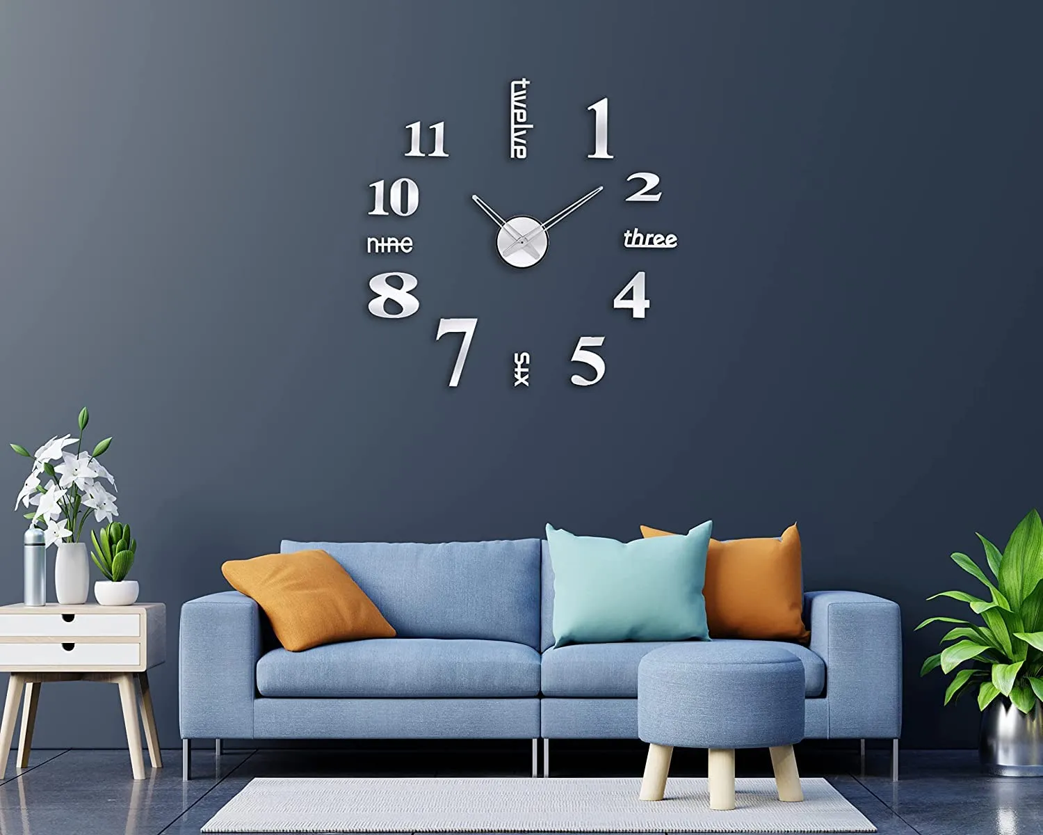 Shopper52 DIY Wall Clock 3D Decorative Sticker Clock Home Office Decor 3D Wall Clock (Model 1-60 cm x 60 cm)