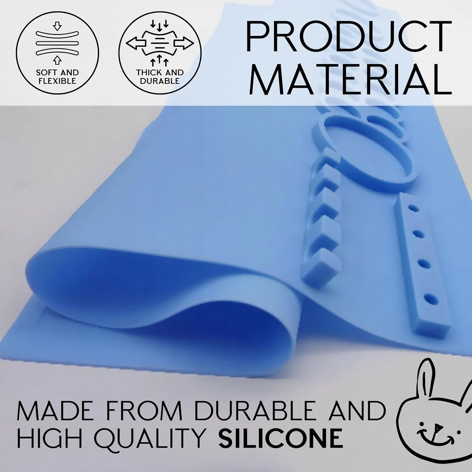 Silicone Art Mat for Kids with Brush Holders Multifunction Craft Silicone Mat