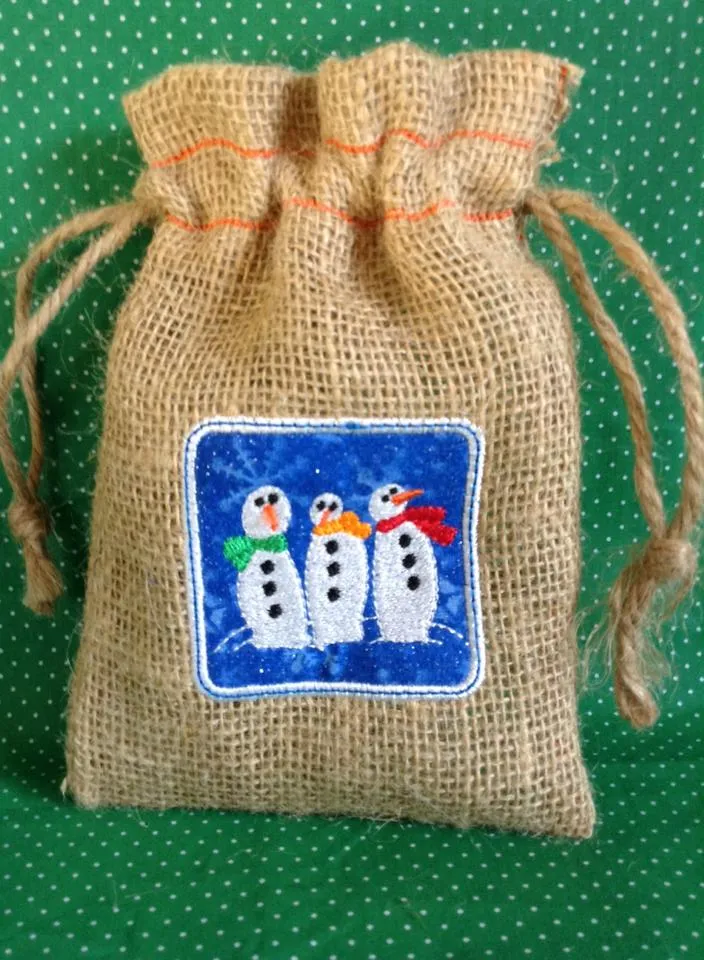 Snowmen Coffee Cozy Set, In The Hoop