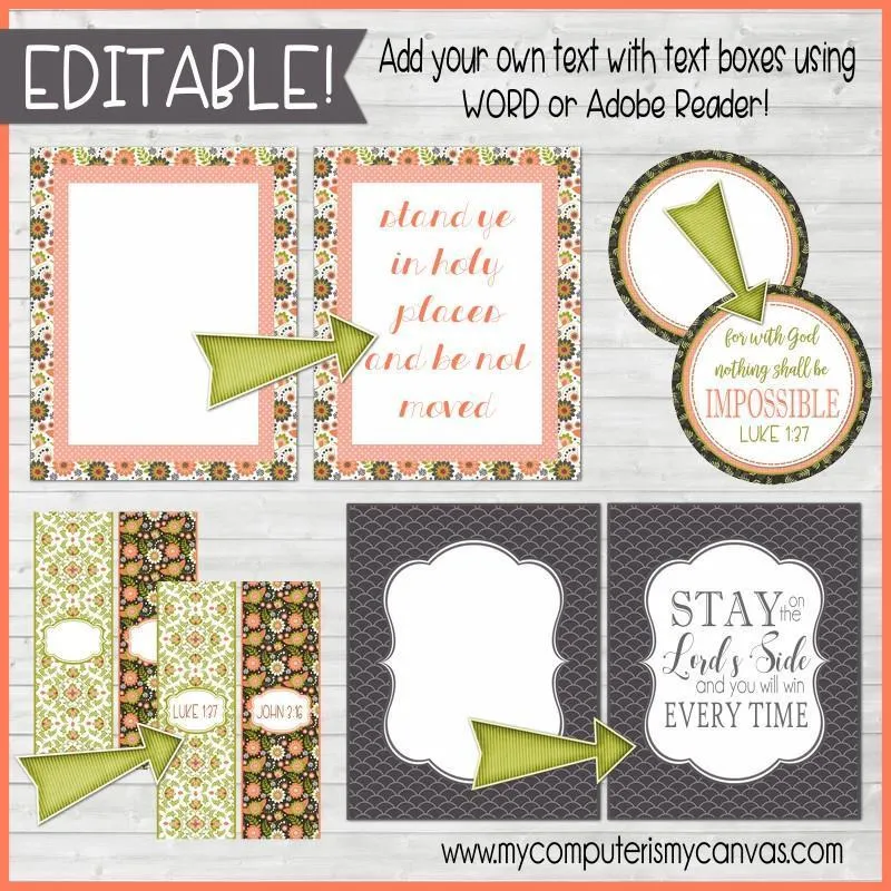 Sunday Lesson Kit #12 {Blank Editable Template} PRINTABLE