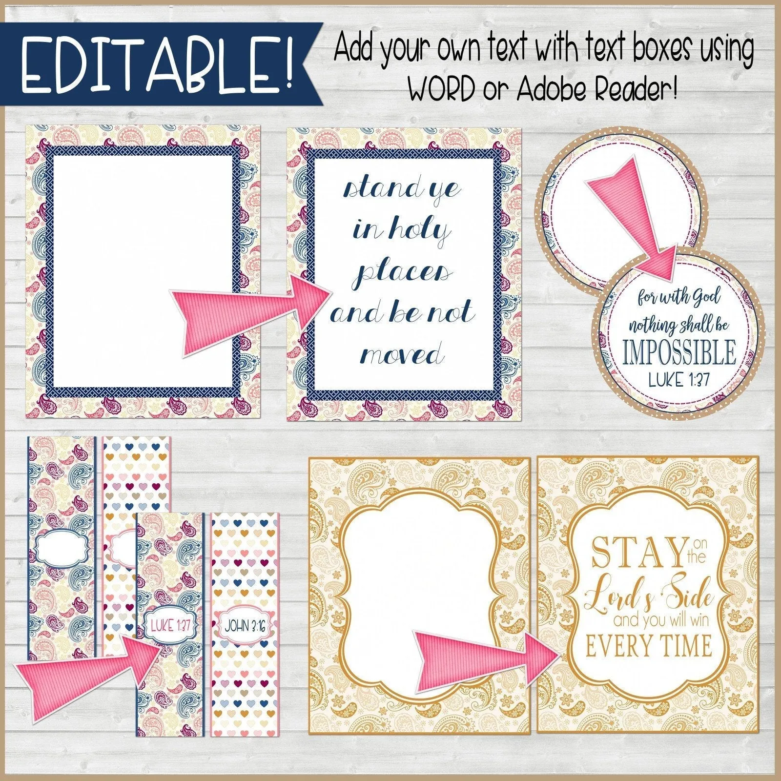 Sunday Lesson Kit #8 {Blank Editable Template} PRINTABLE