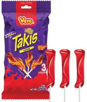 Takis Lollipop with Chili Pepper Powder 3 Pack