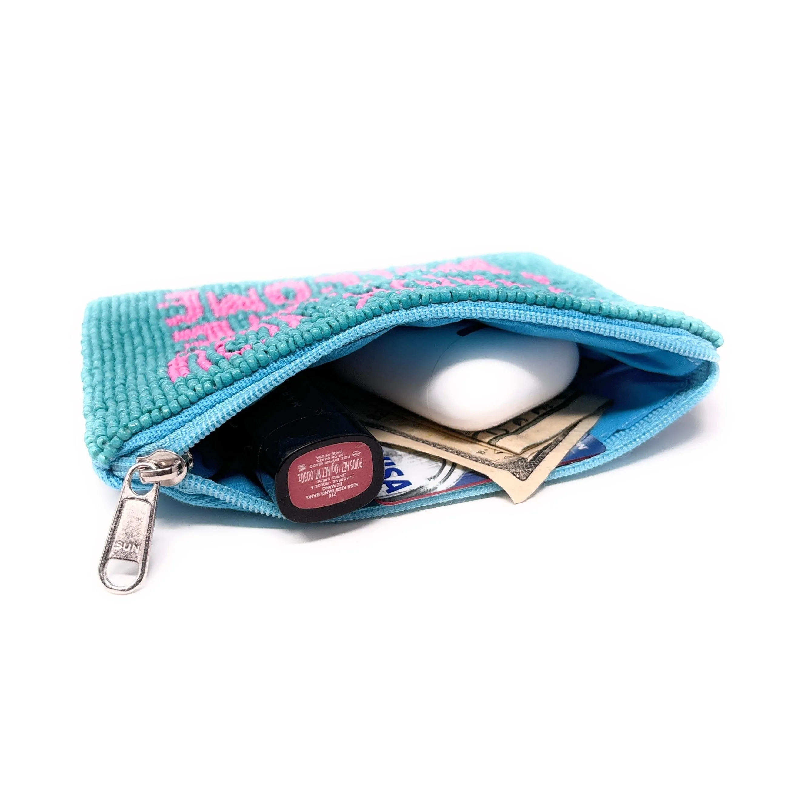 Thank You, You're Welcome Beaded Pouch Purse