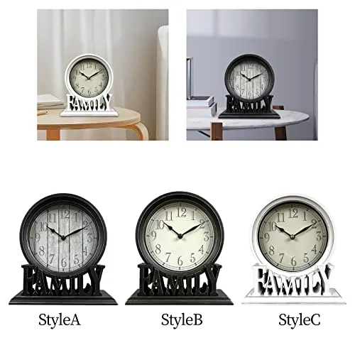 THE STYLE SUTRA Round Table Clock Decorative Silent Quartz Movement for Shelf Kitchen Decors StyleA|Clock for Home|Wall Clock|Clock for Wall