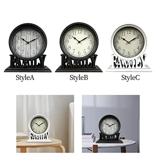 THE STYLE SUTRA Round Table Clock Decorative Silent Quartz Movement for Shelf Kitchen Decors StyleA|Clock for Home|Wall Clock|Clock for Wall